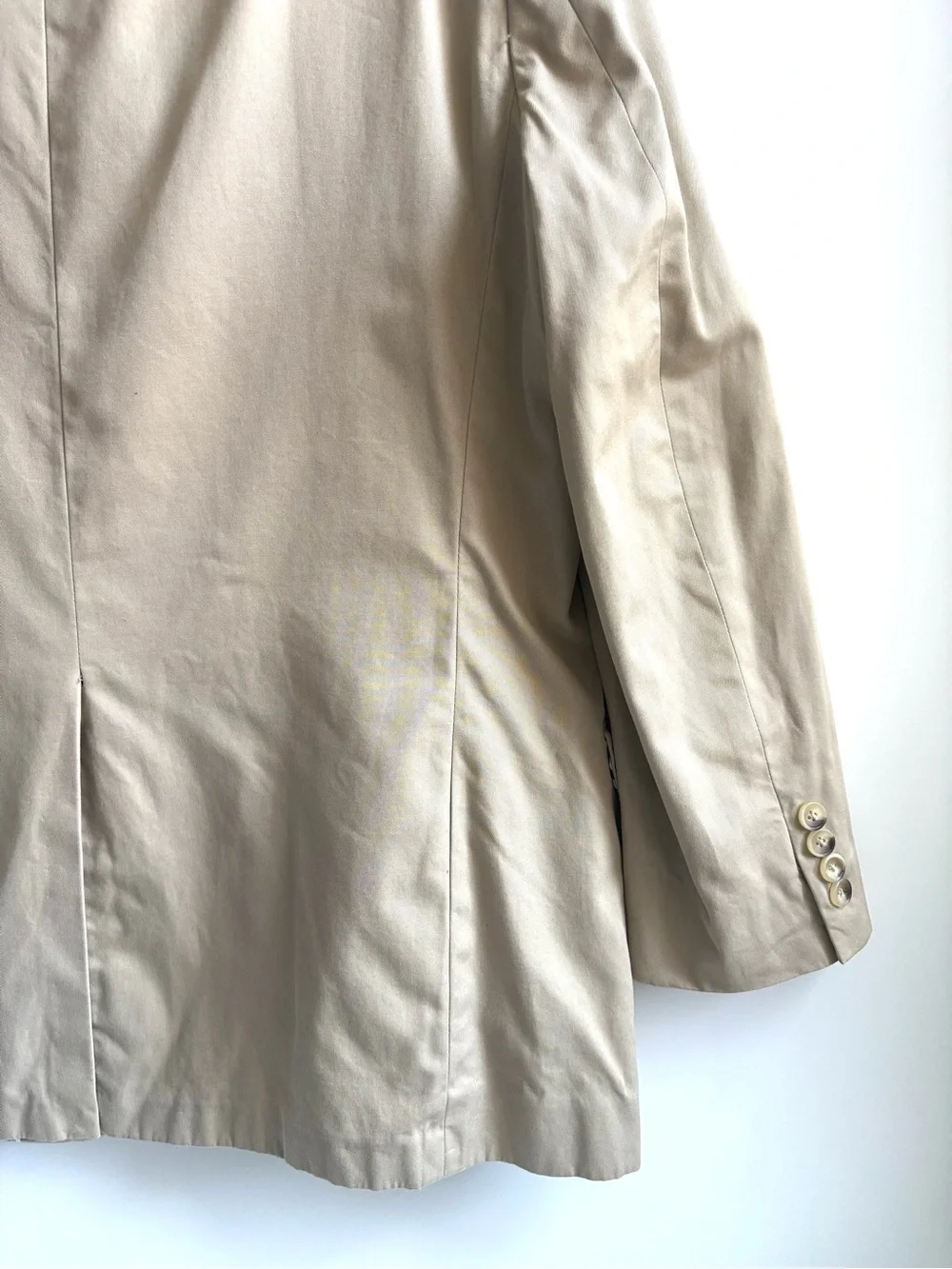 Brooks Brothers Men's 1818 Fitzgerald Fit Crespi  Suit Jacket Khaki Tan 42R/W36